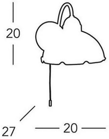 Kolarz 731.61.73 - Fali lámpa NONNA 1xE27/75W/230V