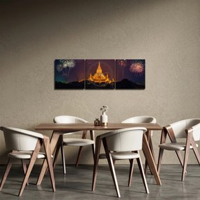Ázsiai tűzijáték képe (órával) (90x30 cm)