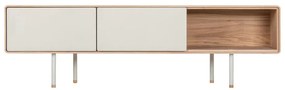 Fehér-natúr színű tölgyfa TV-állvány 160x48 cm Fina – Gazzda