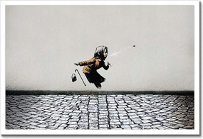 Poszterek keretben 60x40 Banksy Nagymama Achoo Tüsszentés
