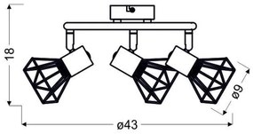 Spotlámpa VERVE 3xE14/40W/230V