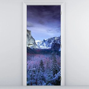 Fotótapéta ajtóra - Téli hegyi táj (95x205cm)