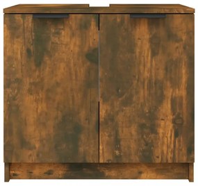 füstös tölgyszínű szerelt fa fürdőszobaszekrény 64,5x33,5x59 cm