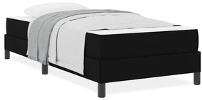 Boxrugós ágy matracmal Fekete 90 x 190 cm szövet