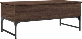 vidaXL barna tölgy szerelt fa és fém dohányzóasztal 100 x 50 x 40 cm