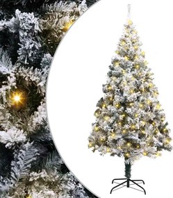 vidaXL Mű karácsonyfa 300 LED-del Fehér 180 cm PVC és Acél és Műanyag