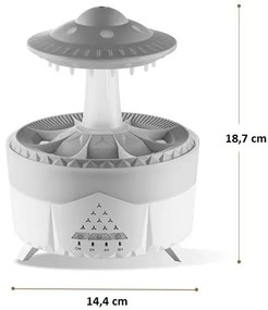 Aromaterápiás párásító és diffúzor LED lámpával - UFO Raindrop