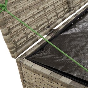 vidaXL szürke polyrattan kerti tárolóláda 291 L