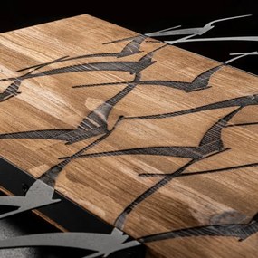 Fali dekoráció 86x58 cm madarak fa/fém