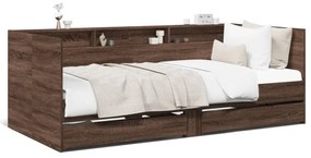 barna tölgy kanapéágy fiókkal matrac nélkül 75x190 cm