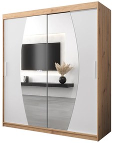 Ruhásszekrény 180 cm Eclipse (artisan tölgy + matt fehér). 1063421