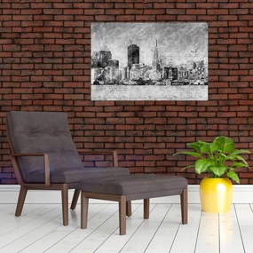 Kép - Kávé művészeti város (90x60 cm)