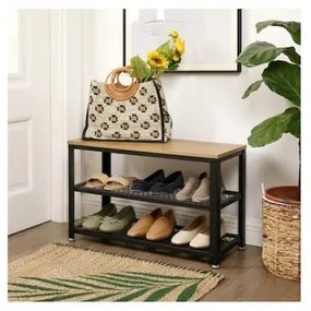 DAVOR cipős szekrény barna/fekete