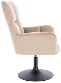 HR650N Latte modern velúr szék fekete lábbal