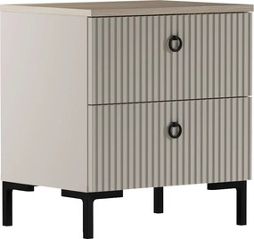 Éjjeliszekrény, szürkésbarna Taupe/silverjack tölgy, DOMCA 2S