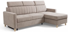 Vario sarokkinyitható kanapé, univerzális állású - bézs Wind 11 zsenília