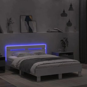 fehér ágykeret fejtámlával és LED-del 120 x 200 cm