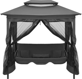 vidaXL átalakítható antracit acél hintaágy tetőponyvával 220x160x240cm