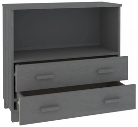 HAMAR sötétszürke tömör fenyőfa tálalószekrény 85 x 35 x 80 cm