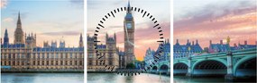 Kép - London pasztell színekben (órával) (90x30 cm)