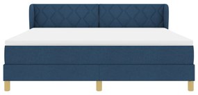 Boxspring Ágy Mattal - Kék, 180x200 cm, Szövet