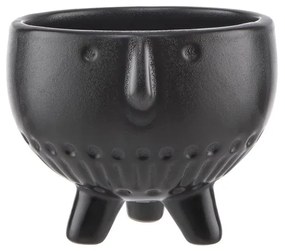 ARTIST porcelán kaspó arc motívummal, fekete Ø12cm