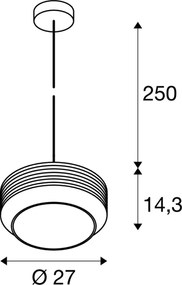 SLV PANTILO ROPE 1007598 Függőlámpa 1x15W/E27 IP20