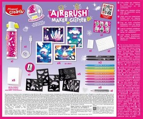 Kreatív festékszóró készlet, csillámos, MAPED CREATIV Airbrush Maker Glitter (IMAC906990)
