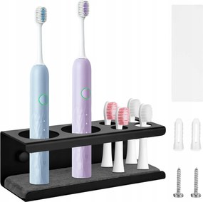 Fogkefetartó állvány, fogkefefejek, fekete