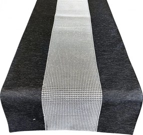 Elegáns fekete asztalterítő kocka cirkóniával díszítve Szélesség: 50 cm | Hosszúság: 100 cm