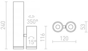 RED - Design Rendl - R12499 - LED Spotlámpa BOGARD 2xLED/5W/230V
