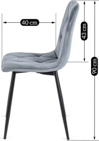 Szürke bársony étkezőszék ROBIN Belföldi Raktárról