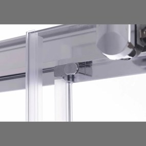Stuxi Nizza 100x80 cm aszimmetrikus két tolóajtós zuhanykabin 6 mm vízlepergető biztonsági üveggel, króm elemekkel, 190 cm magas