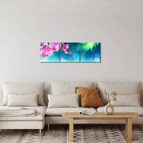 Kép - Orchidea (órával) (90x30 cm)