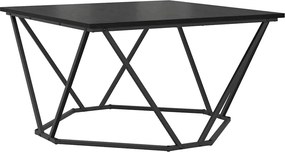 vidaXL Dohányzóasztal Fekete tölgy 80 x 80 x 45 cm Műszaki fa és acél