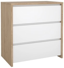 Fehér-natúr színű komód tölgyfa dekorral 80x84x48 cm Next – Tvilum