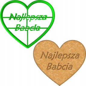 Mézeskalács lyukasztó Forma Nagymama És Nagypapa Napjára Szív Legjobb Nagymama