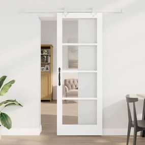Csúszóajtó Fehér 78 x 211 cm Fa és fém