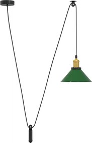 vidaXL függesztéklámpa magassága állítható E27 fényes zöld Ø22cm fém