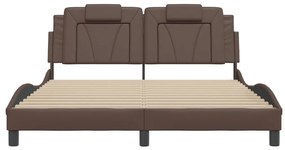 barna műbőr ágykeret Viana matrac nélkül 160 x 200 cm