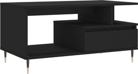 vidaXL fekete szerelt fa dohányzóasztal 90 x 49 x 45 cm