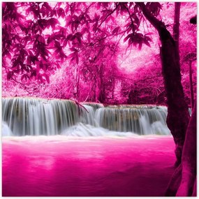 Poszterek 100x100 Rózsaszín vízesés Tájkép