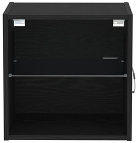 Lebegő Polc 2 db Fekete Tölgy 40x28,5x40 cm Mérnöki Fa