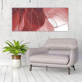 Kép - Piros absztrakt virág N⁰1 (120x50 cm)
