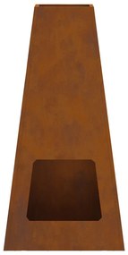 Tűzrakó Barna 50 x 35 x 100 cm időjárásálló acél