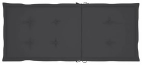 2 db antracit szövet magas háttámlájú székpárna 120x50x3 cm