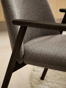 MAZZONI EXPORT RODERIC Barna Taupe (Monza 40)/füstölt lakkozott tölgyfa váz (dió árnyalat) - RETRO FA SZÉK BOUCLÉ  NAPPALIBA ÉTKEZŐBE KONYHÁBA