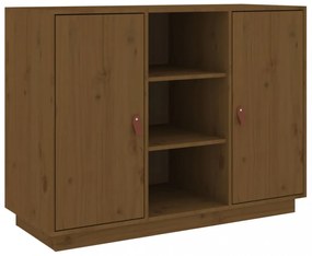 mézbarna tömör fenyőfa tálalószekrény 100 x 40 x 75 cm