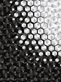 Tapéta Geometrikus színátmenet Kockák Háromszögek absztrakt 206x275 +ragasztó