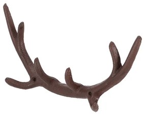 Öntöttvas szarvasagancs akasztó, 8 fogassal, 29 cm